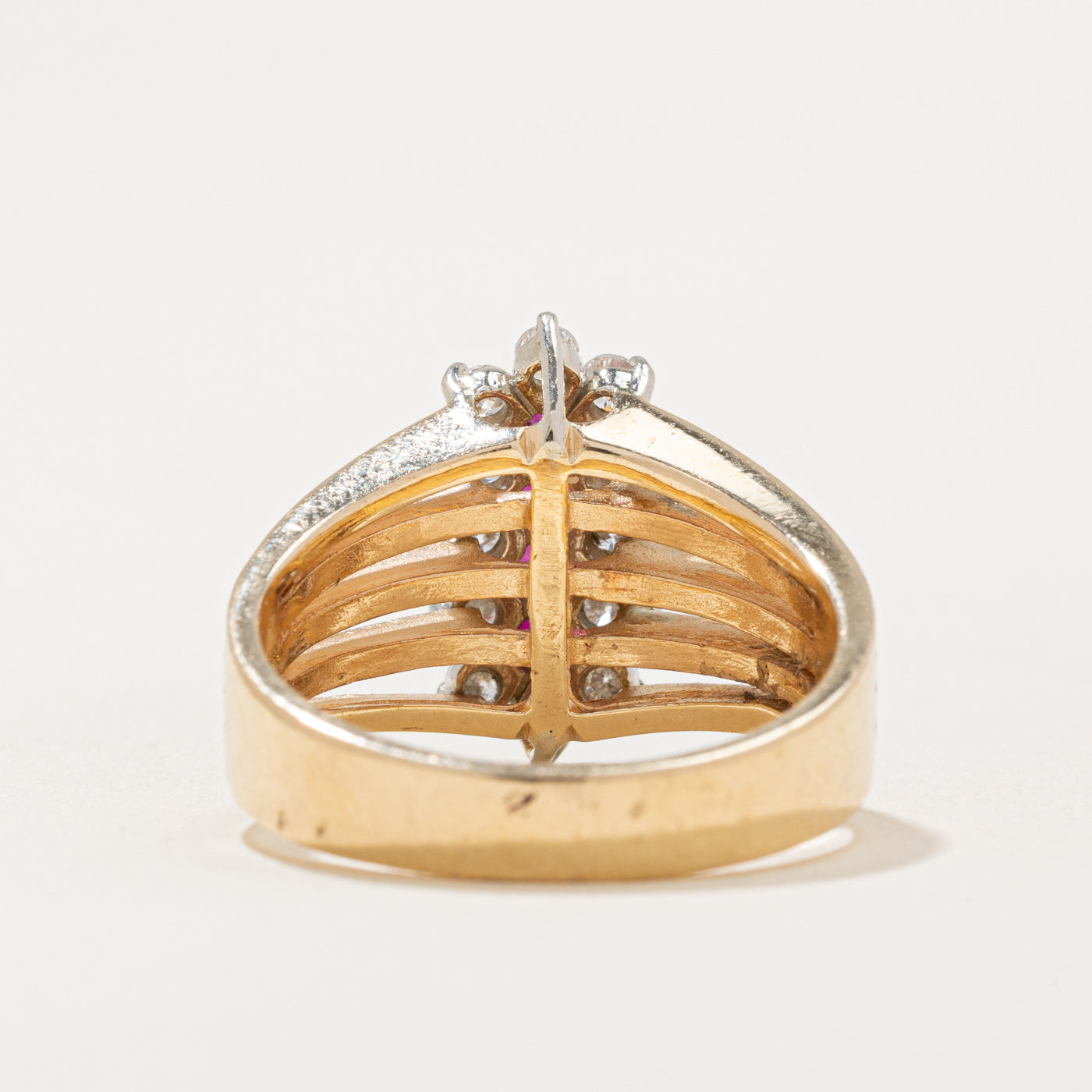 Diamond & Ruby Cocktail Ring | 0.24ctw, 0.22ctw | SZ 6.75 |