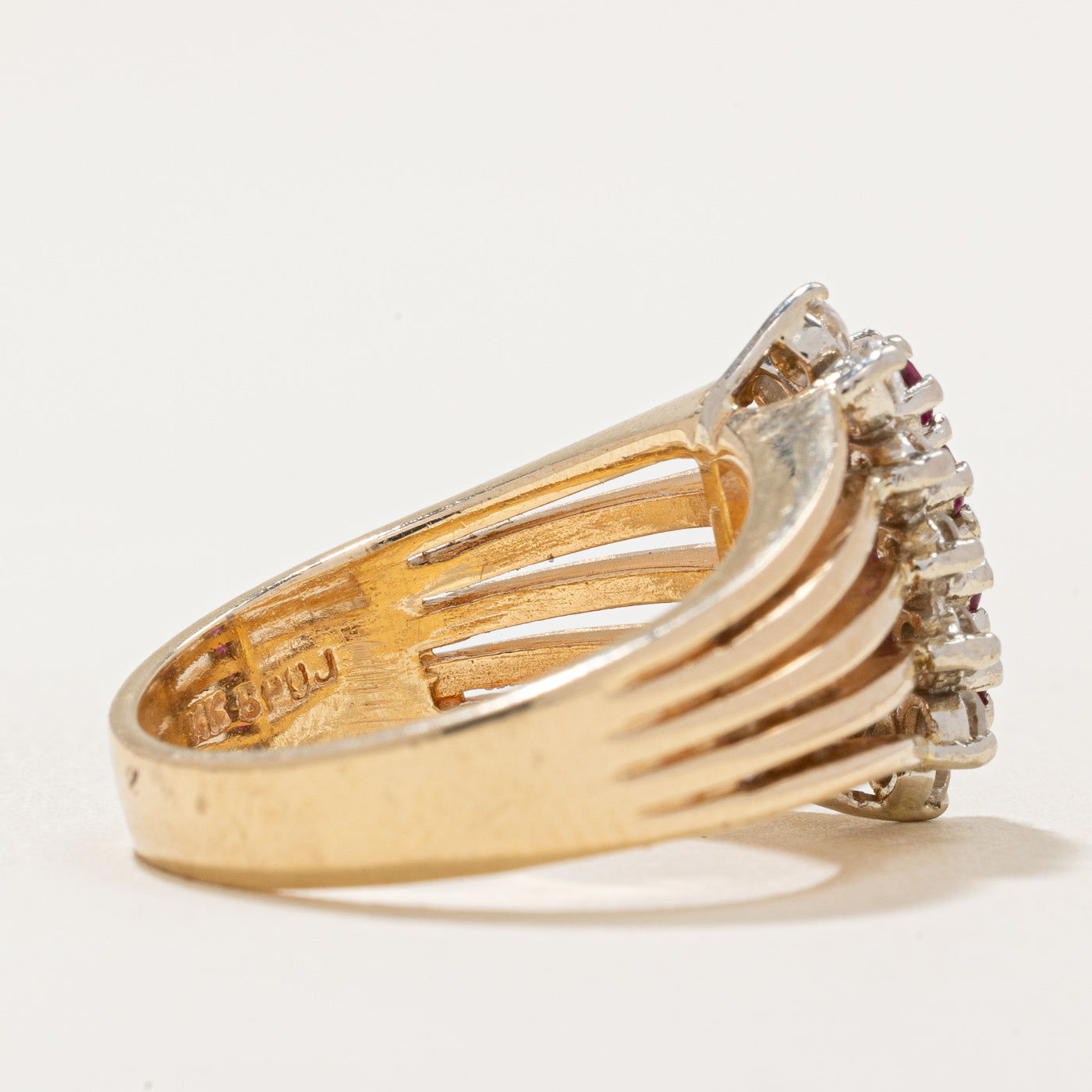 Diamond & Ruby Cocktail Ring | 0.24ctw, 0.22ctw | SZ 6.75 |