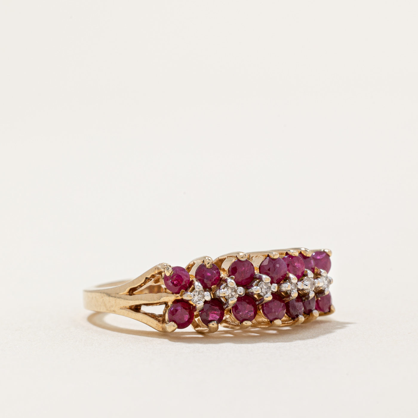 Synthetic Ruby & Natural Diamond Cocktail Ring | 0.77ctw, 0.03ctw | SZ 7.75 |