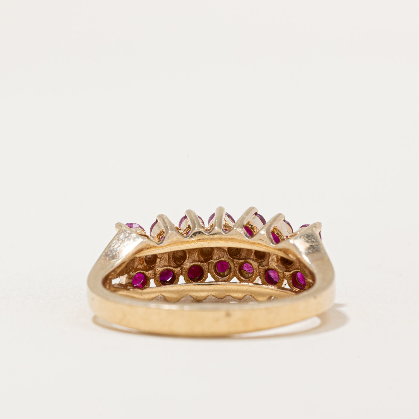 Synthetic Ruby & Natural Diamond Cocktail Ring | 0.77ctw, 0.03ctw | SZ 7.75 |