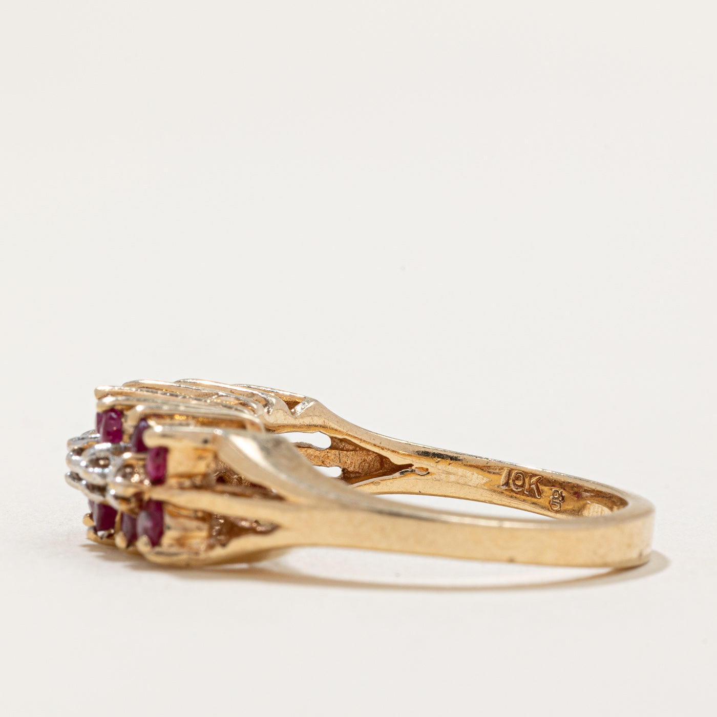Synthetic Ruby & Natural Diamond Cocktail Ring | 0.77ctw, 0.03ctw | SZ 7.75 |
