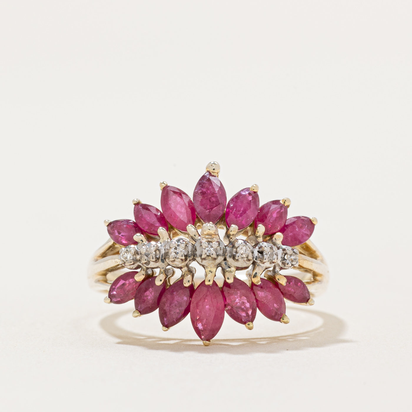 Ruby & Diamond Cocktail Ring | 1.00ctw, 0.035ctw | SZ 6.75 |