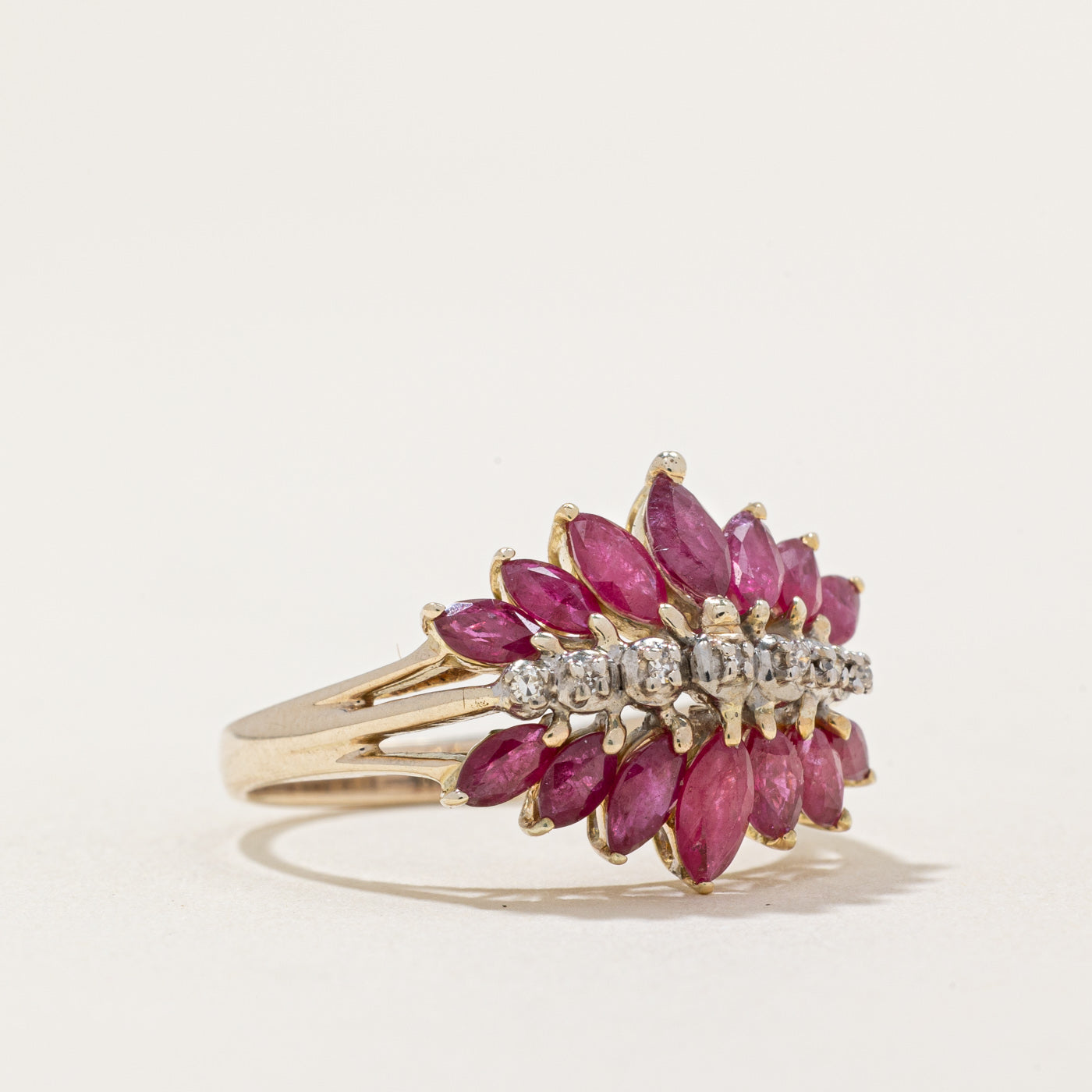 Ruby & Diamond Cocktail Ring | 1.00ctw, 0.035ctw | SZ 6.75 |