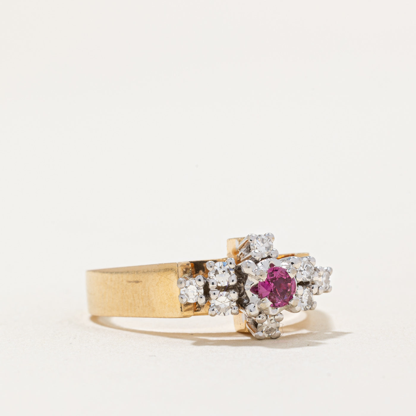 Ruby & Diamond Cocktail Ring | 0.12ct, 0.12ctw | SZ 6 |