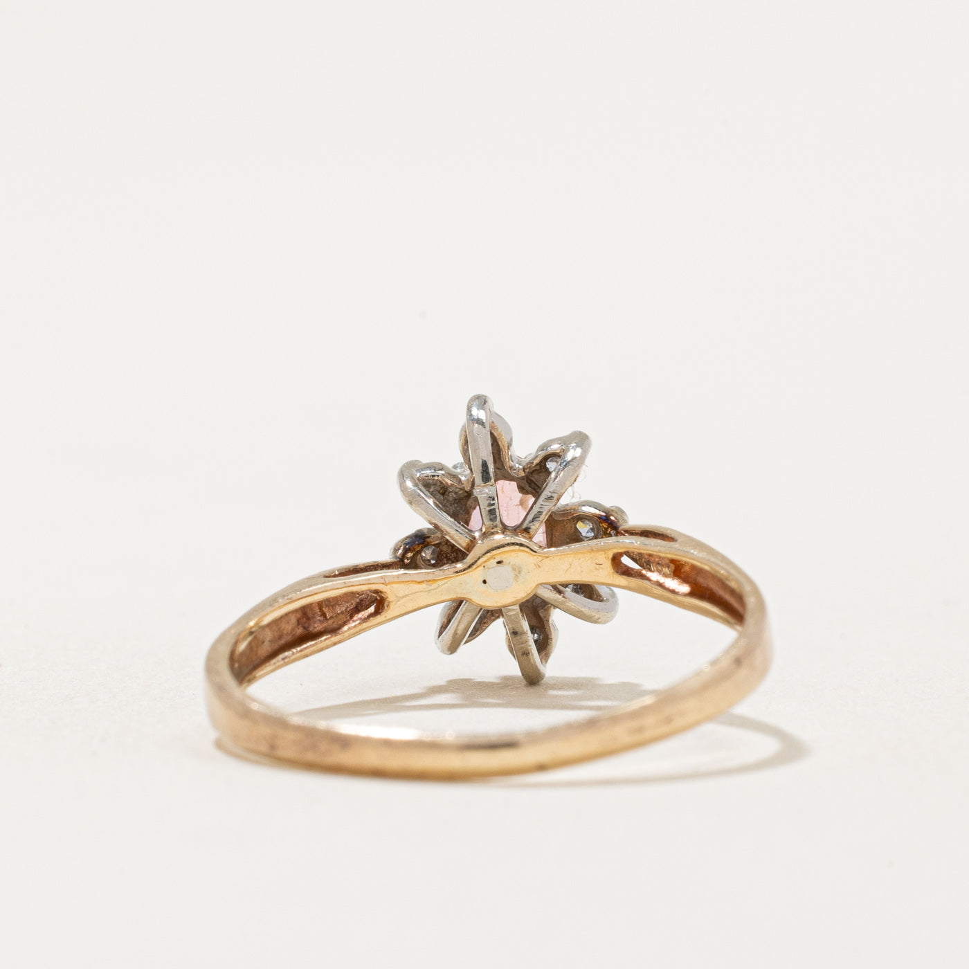 Pink Tourmaline & Diamond Halo Ring | 0.15ct, 0.04ctw | SZ 5.75 |