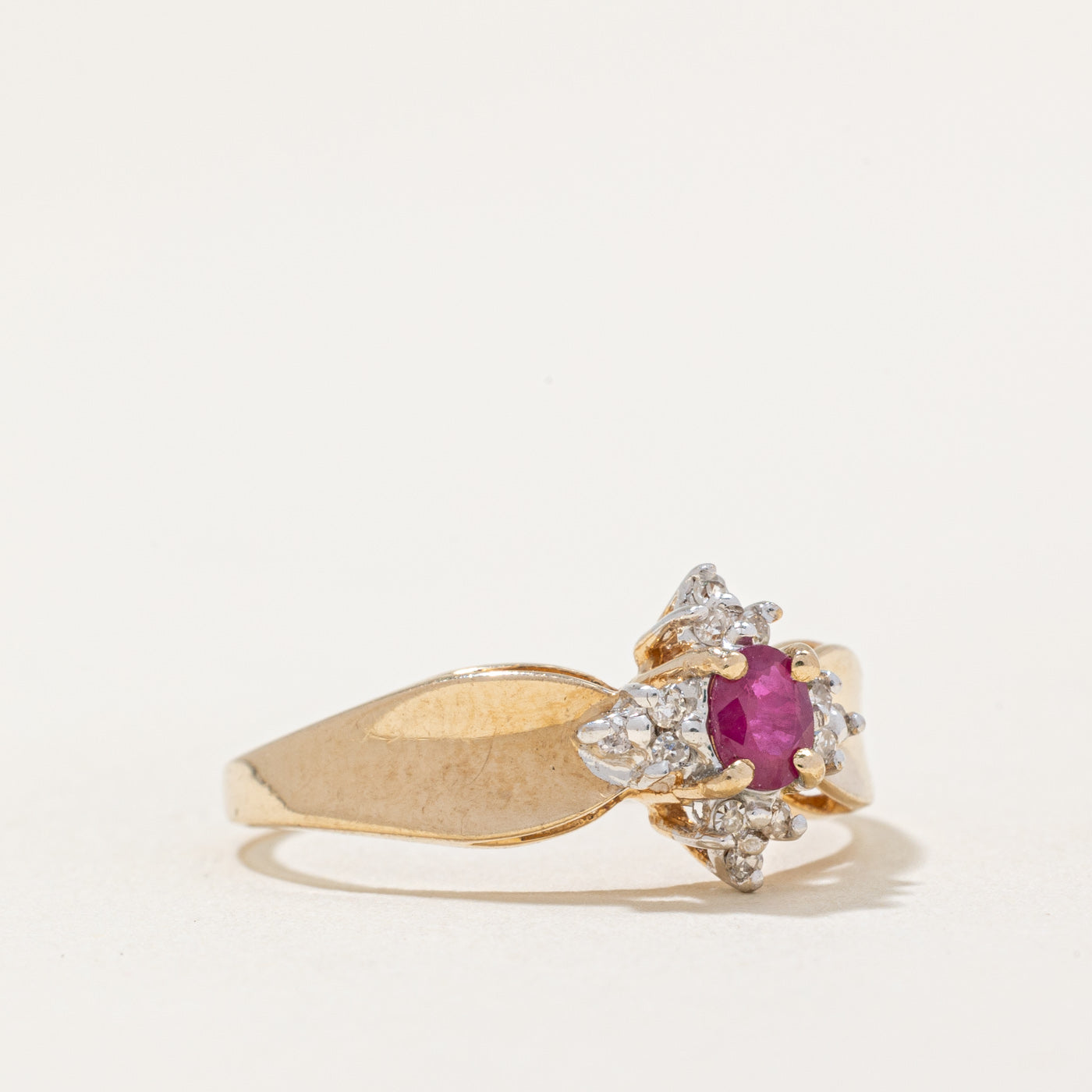 Ruby & Diamond Ring | 0.13ct, 0.06ctw | SZ 6 |