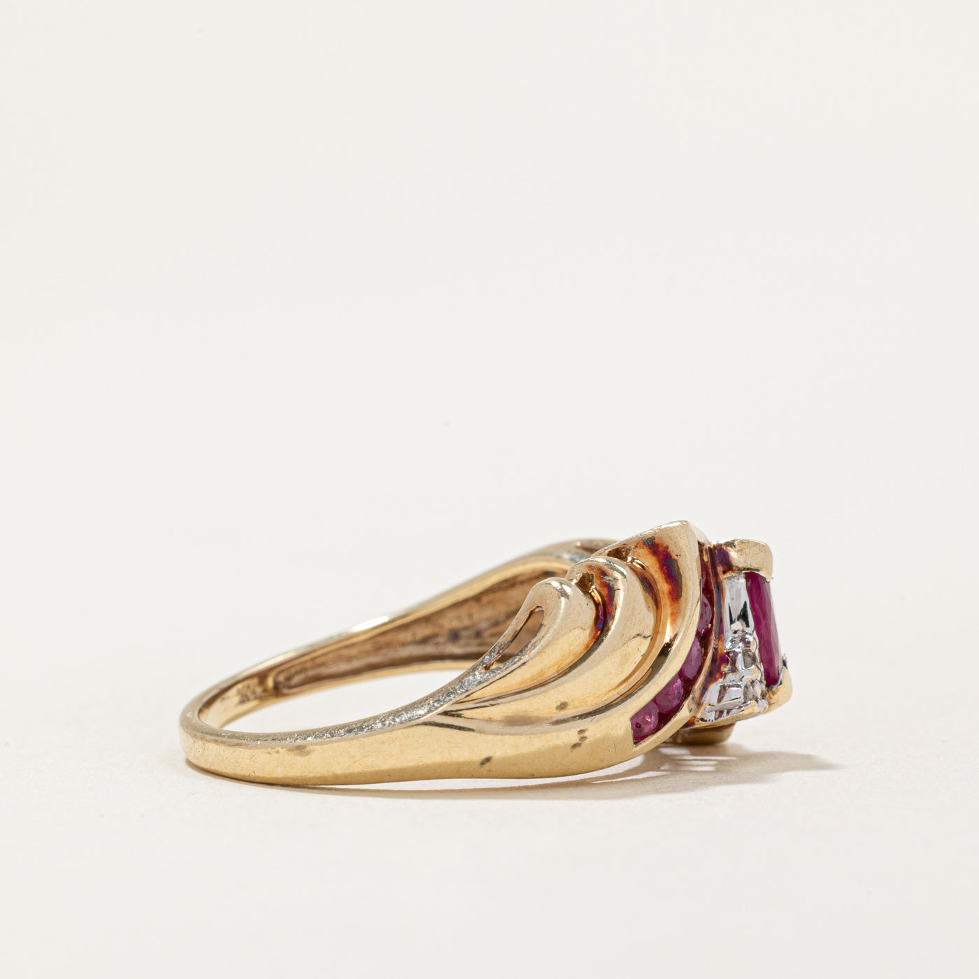 Ruby & Diamond Waterfall Ring | 0.30ctw, 0.02ctw | SZ 7 |