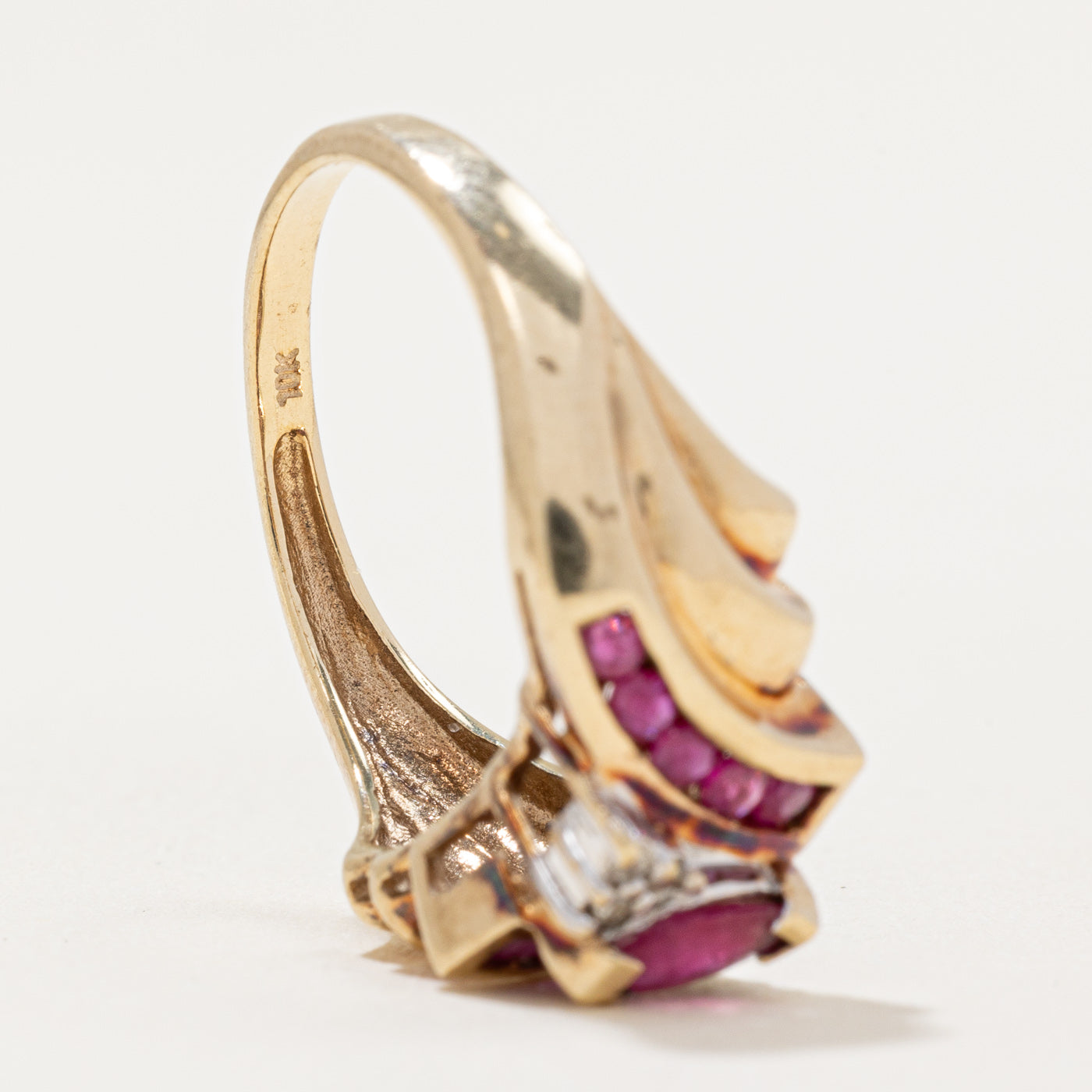Ruby & Diamond Waterfall Ring | 0.30ctw, 0.02ctw | SZ 7 |
