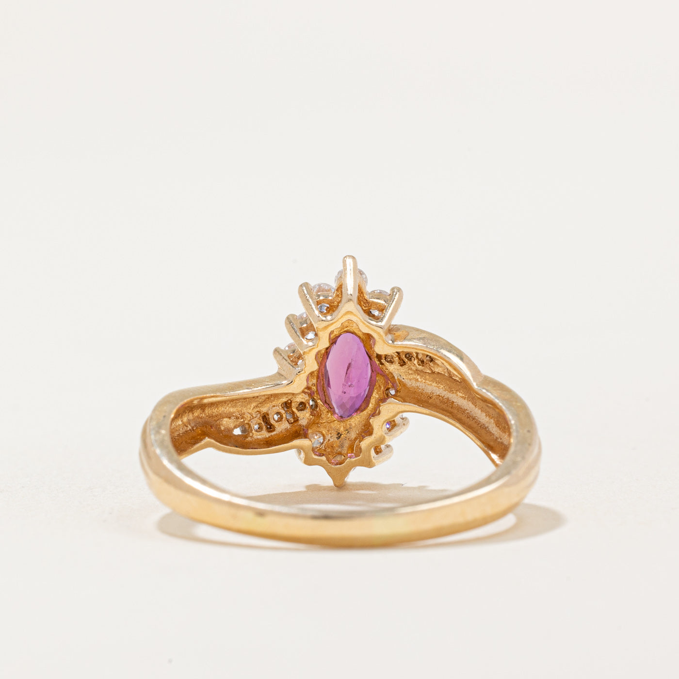 Ruby & Diamond Halo Ring | 0.32ct, 0.24ctw | SZ 8 |