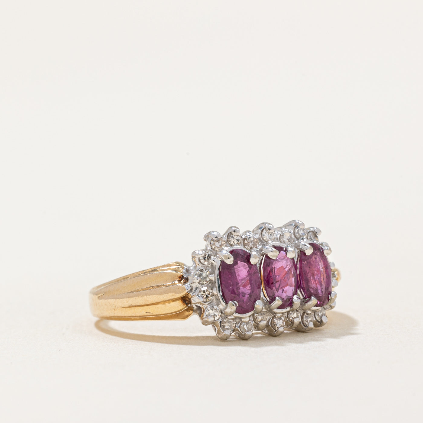 Ruby & Clear Sapphire Ring | 0.60ctw, 0.12ctw | SZ 5.25 |