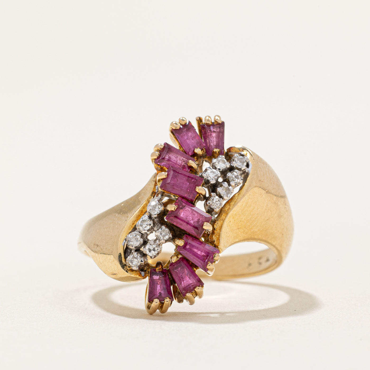 Ruby & Diamond Waterfall Ring | 1.20ctw, 0.06ctw | SZ 7.25 |