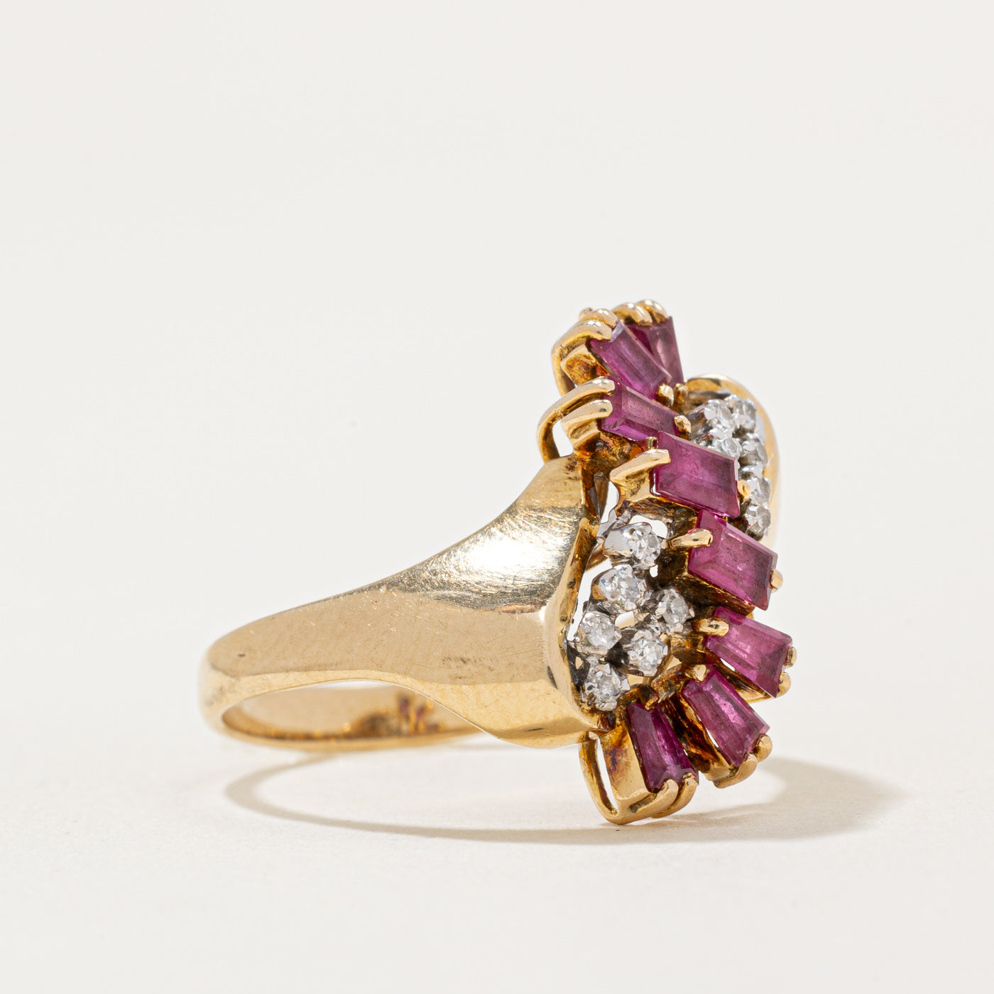 Ruby & Diamond Waterfall Ring | 1.20ctw, 0.06ctw | SZ 7.25 |