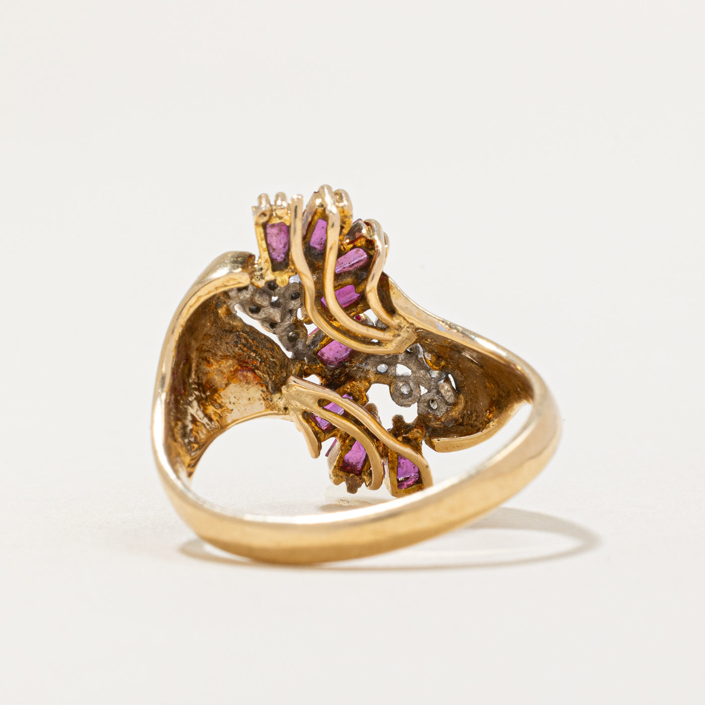 Ruby & Diamond Waterfall Ring | 1.20ctw, 0.06ctw | SZ 7.25 |