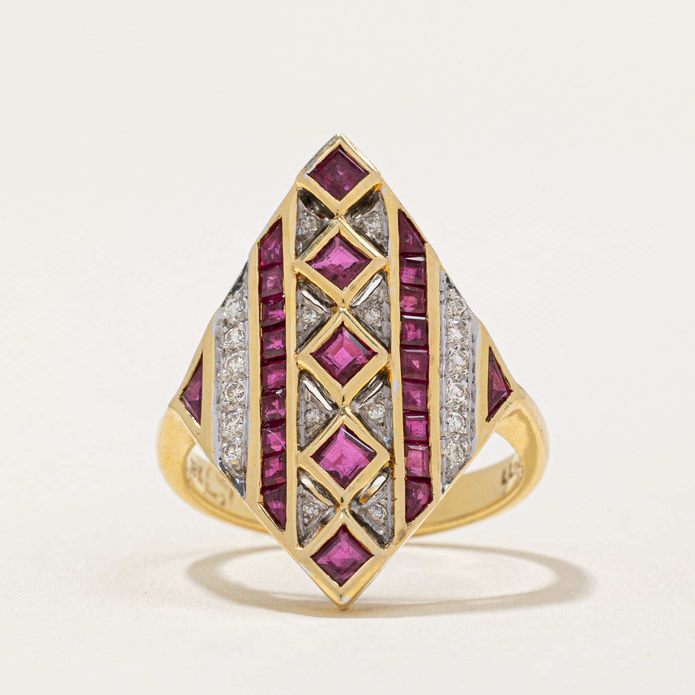 Ruby & Diamond Cocktail Ring | 0.50ctw, 0.10ctw | SZ 6.5 |