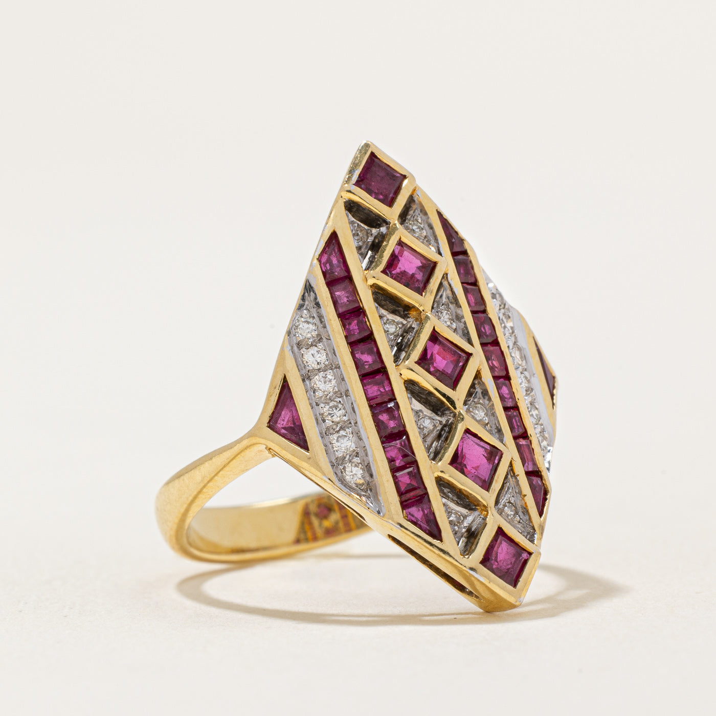Ruby & Diamond Cocktail Ring | 0.50ctw, 0.10ctw | SZ 6.5 |