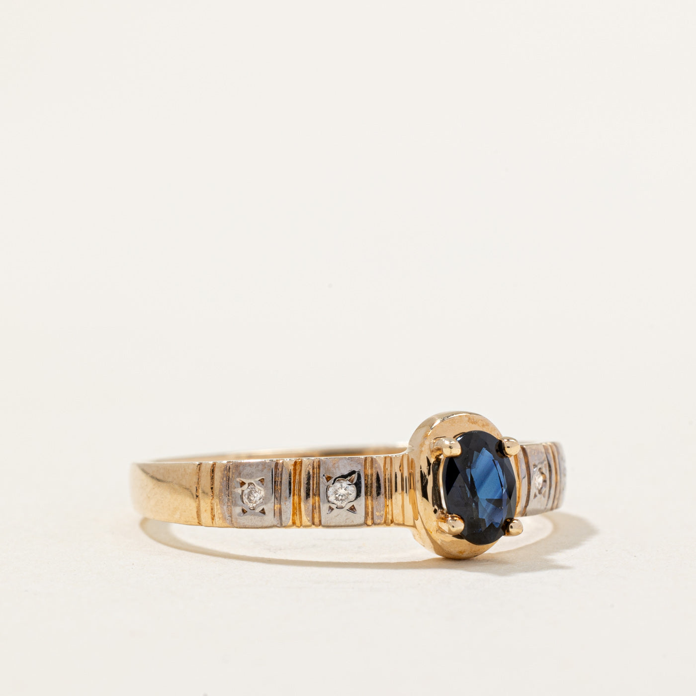 Canadian Sapphire & Diamond Ring | 0.45ct, 0.04ctw | SZ 10.75 |
