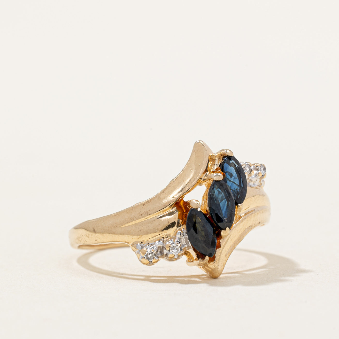 Sapphire & Diamond Waterfall Ring | 0.48ctw, 0.01ctw | SZ 6 |