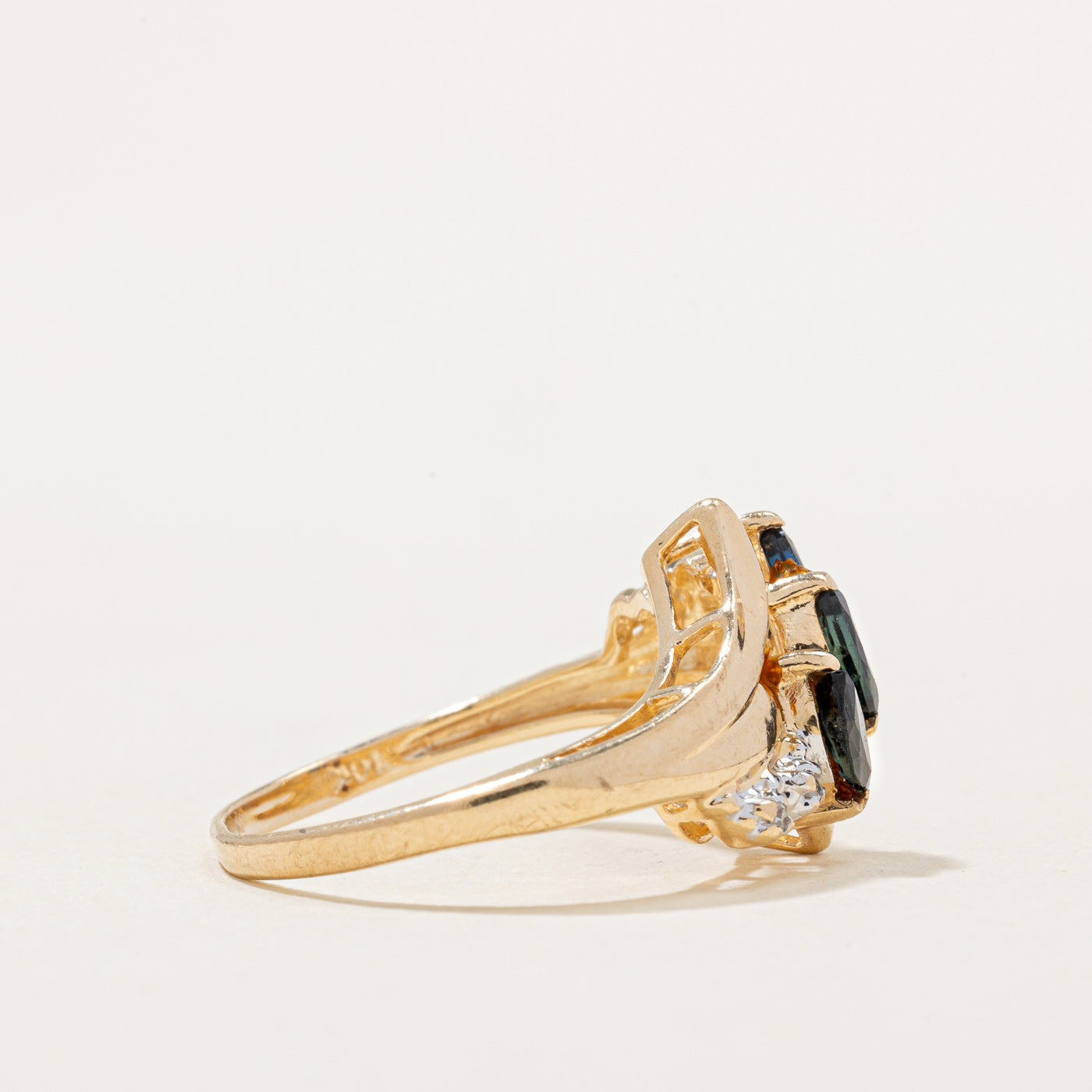 Sapphire & Diamond Waterfall Ring | 0.48ctw, 0.01ctw | SZ 6 |