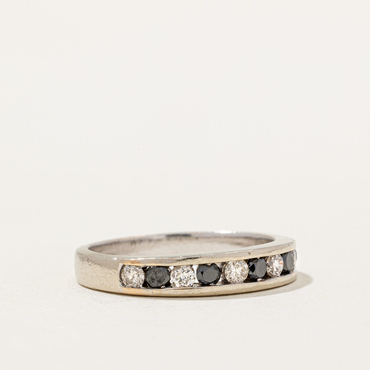 Channel Set Black & White Diamond Ring | 0.50ctw | SZ 6.25 |