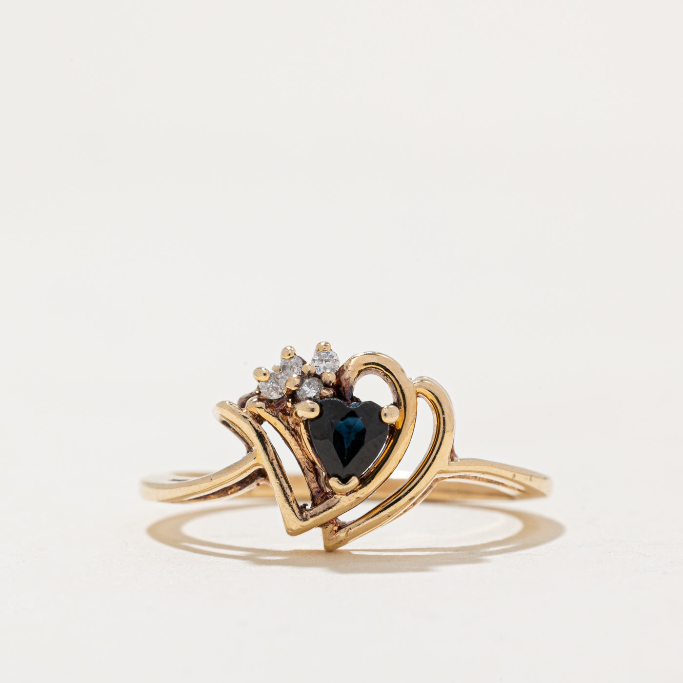 Sapphire & Diamond Heart Ring | 0.19ct, 0.02ctw | SZ 6.75 |