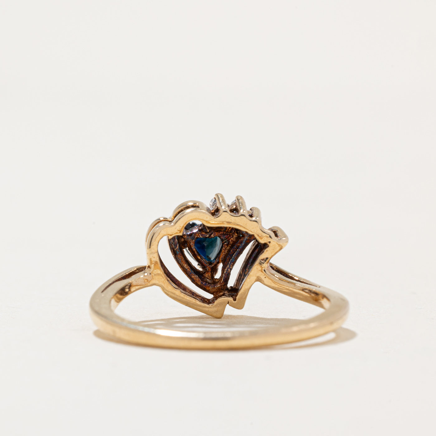 Sapphire & Diamond Heart Ring | 0.19ct, 0.02ctw | SZ 6.75 |