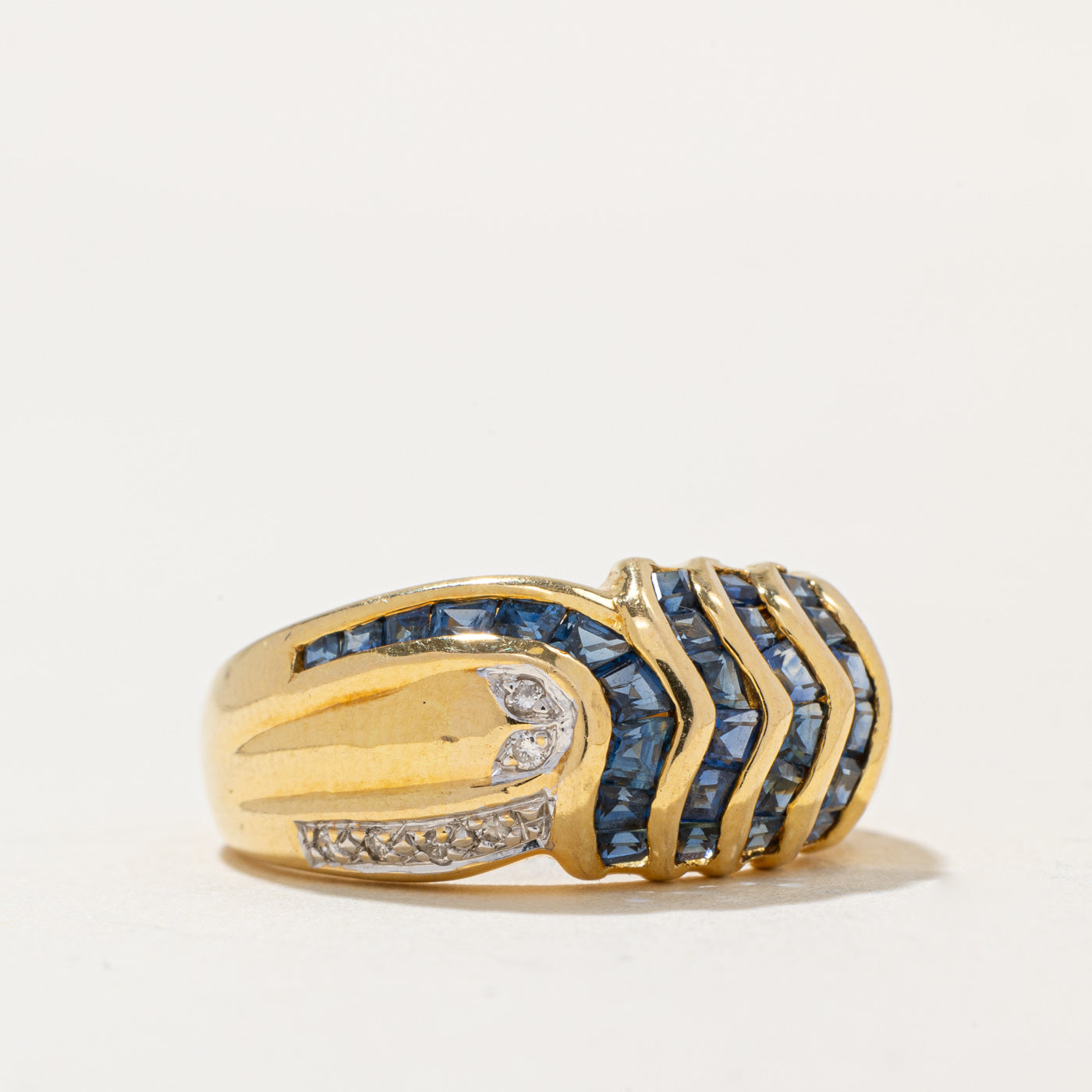 Sapphire & Diamond Waterfall Ring | 0.80ctw, 0.03ctw | SZ 6 |