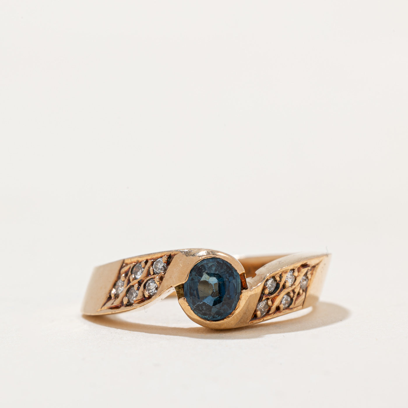 Sapphire & Diamond Bypass Ring | 0.36ct, 0.05ctw | SZ 4.25 |