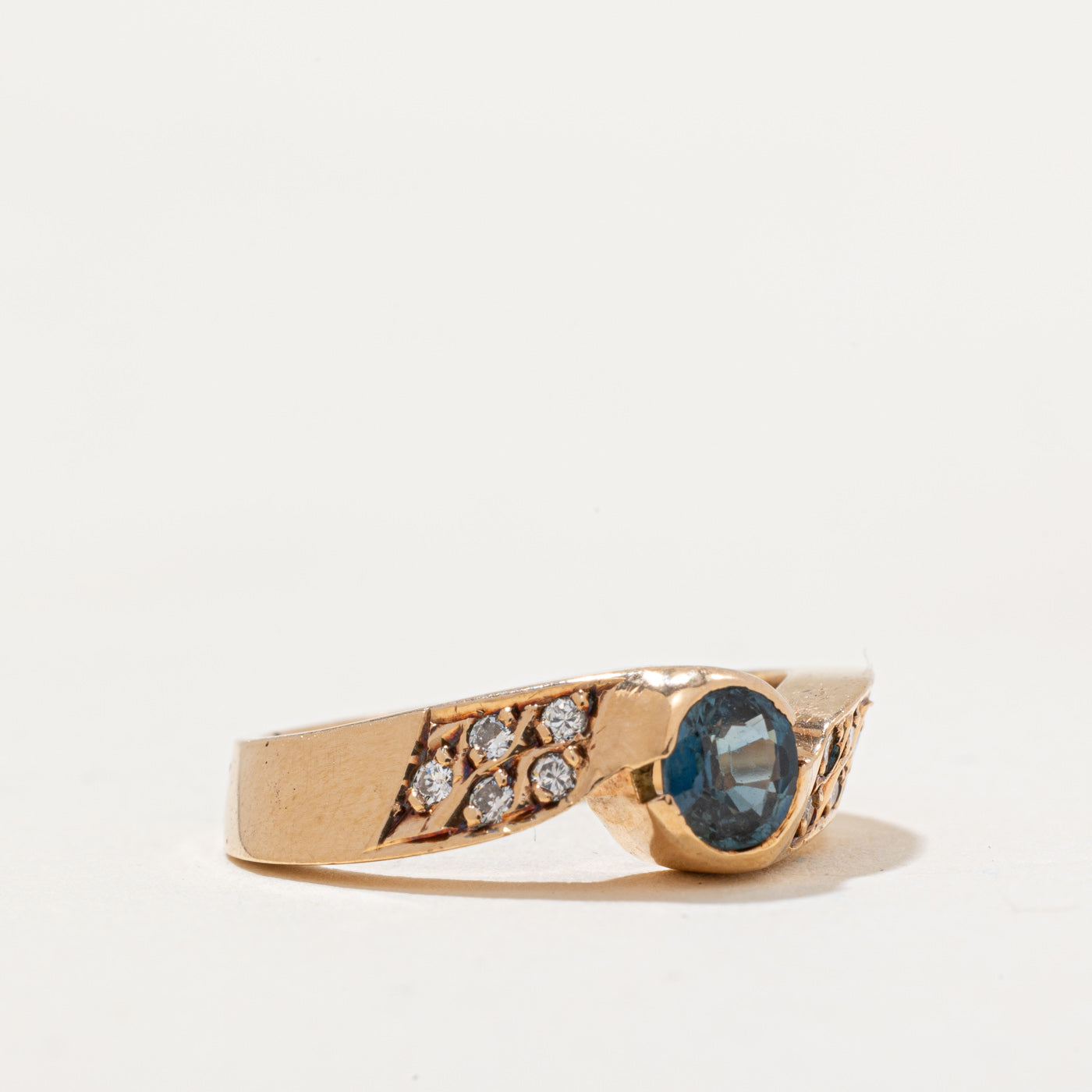 Sapphire & Diamond Bypass Ring | 0.36ct, 0.05ctw | SZ 4.25 |