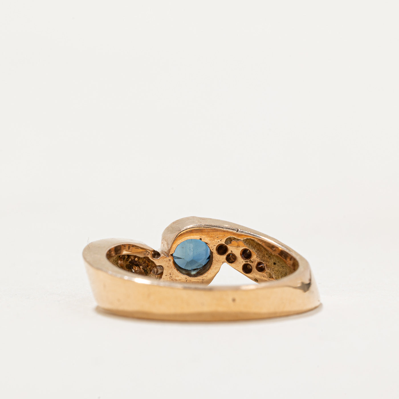 Sapphire & Diamond Bypass Ring | 0.36ct, 0.05ctw | SZ 4.25 |