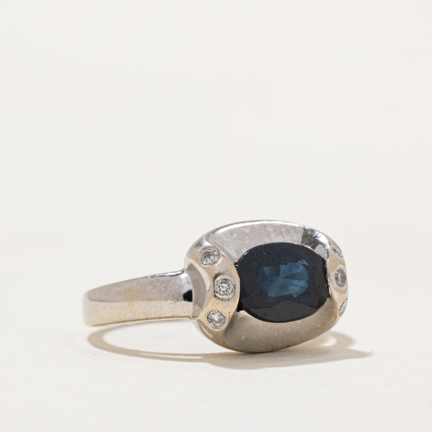 Tension Set Sapphire & Diamond Ring | 1.00ct, 0.05ctw | SZ 5 |