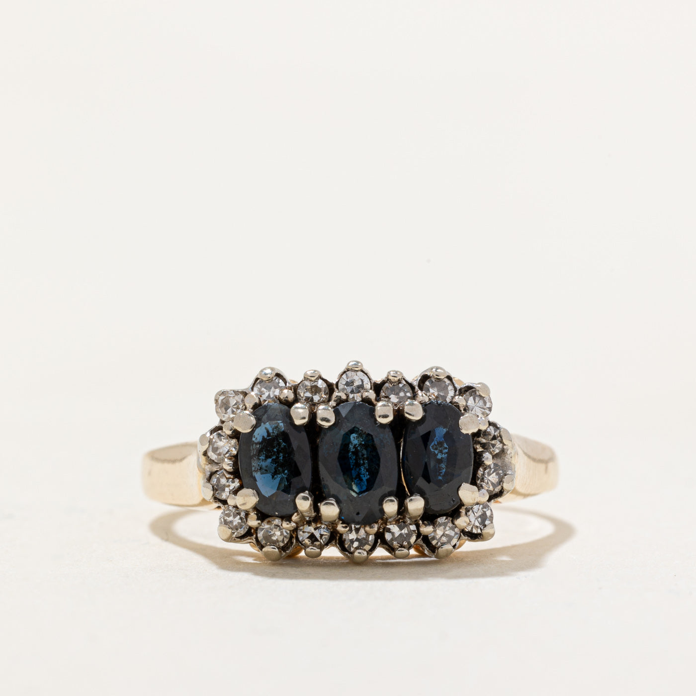 Sapphire & Diamond Halo Ring | 0.75ctw, 0.14ctw | SZ 6.5 |