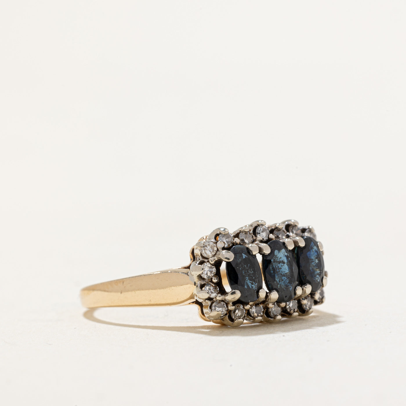 Sapphire & Diamond Halo Ring | 0.75ctw, 0.14ctw | SZ 6.5 |