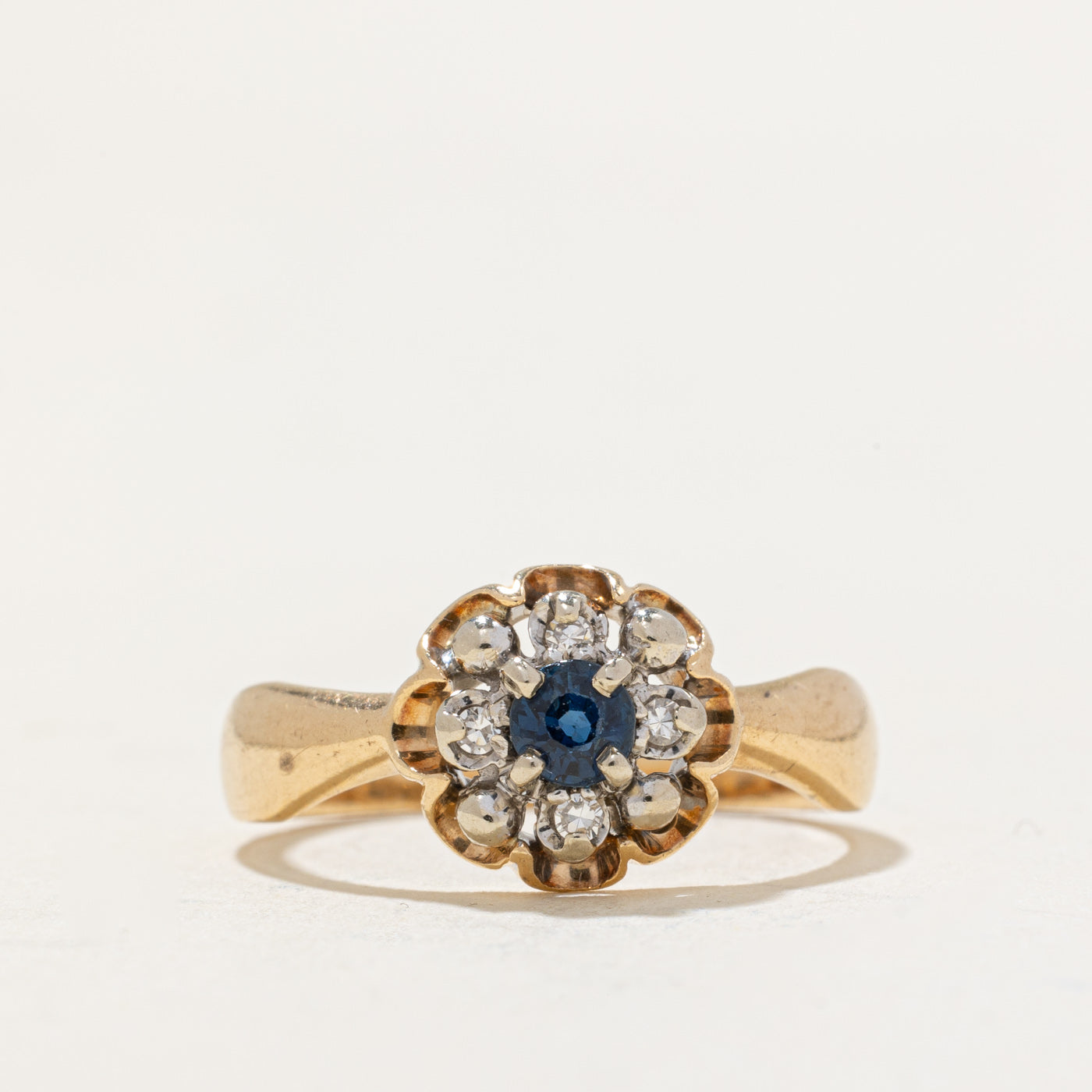 Sapphire & Diamond Halo Ring | 0.16ct, 0.02ctw | SZ 5.25 |