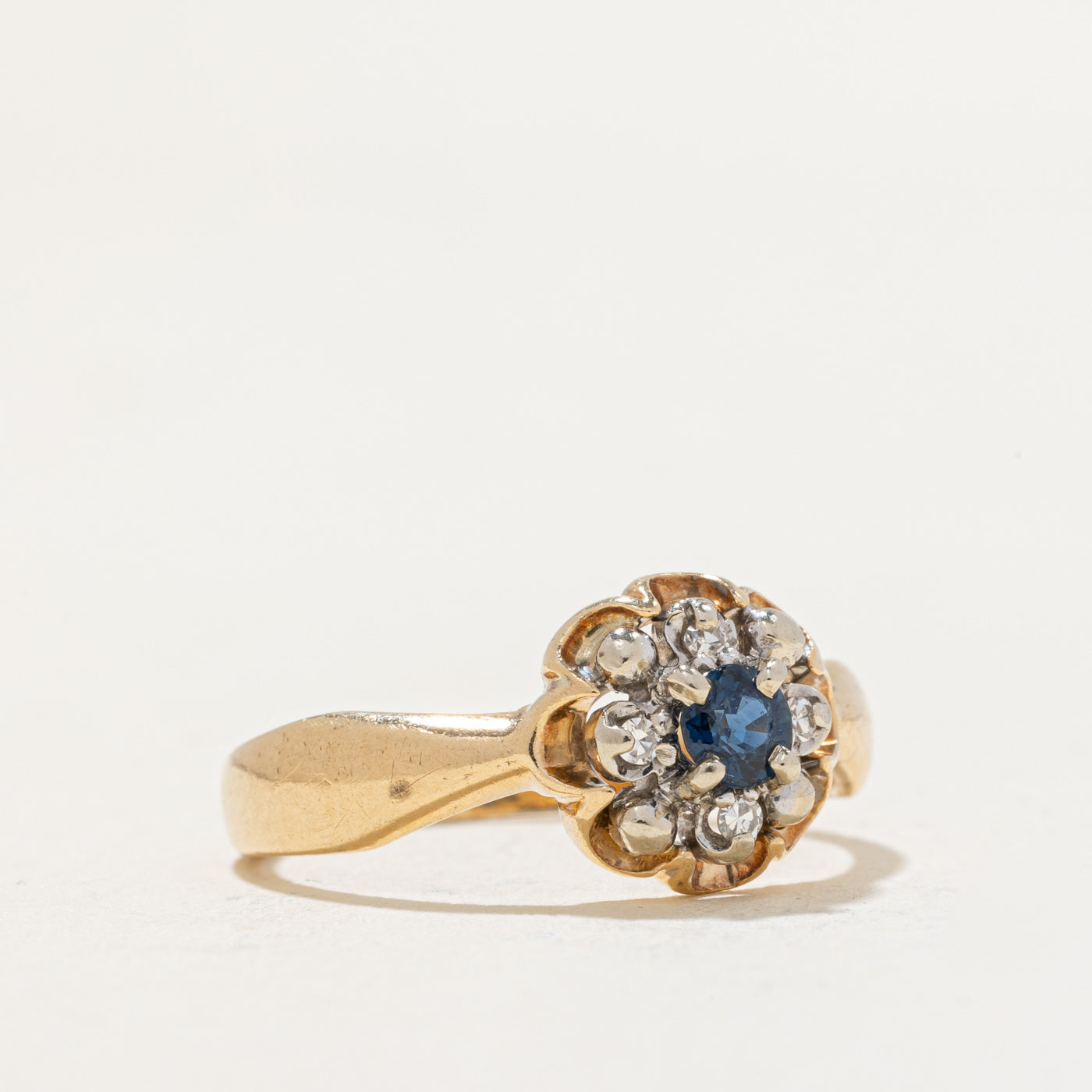 Sapphire & Diamond Halo Ring | 0.16ct, 0.02ctw | SZ 5.25 |