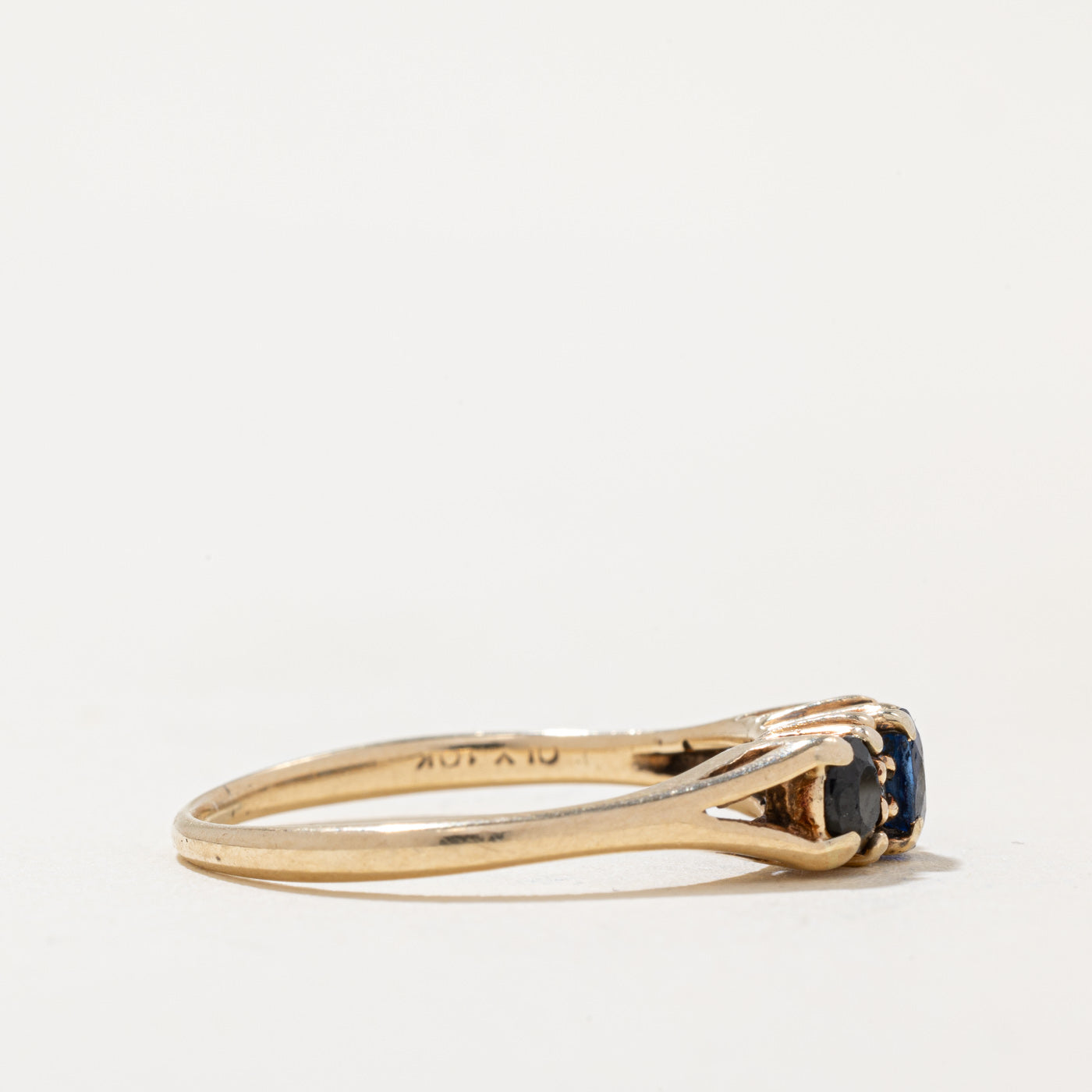 Natural & Synthetic Sapphire & Diamond Ring | 0.65ctw, 0.03ctw | SZ 7.5 |