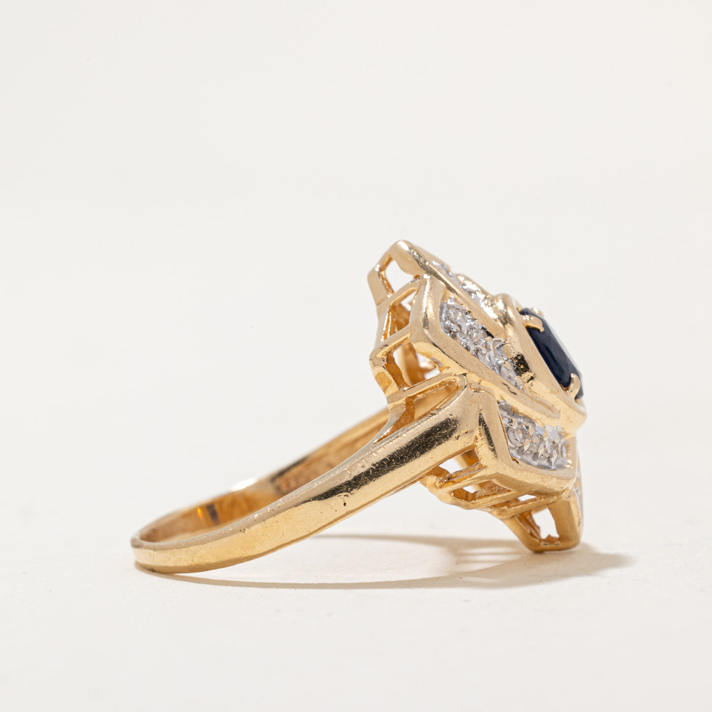 Sapphire & Diamond Cocktail Ring | 0.38ct, 0.12ctw | SZ 7.25 |