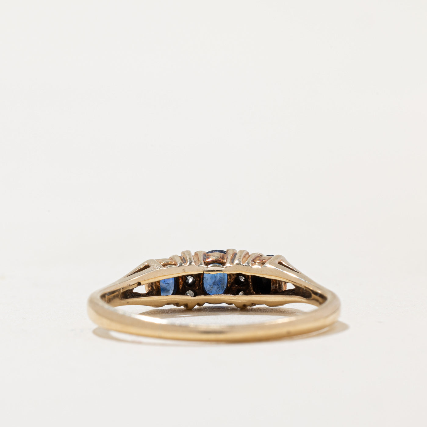 Natural & Synthetic Sapphire & Diamond Ring | 0.65ctw, 0.03ctw | SZ 7.5 |