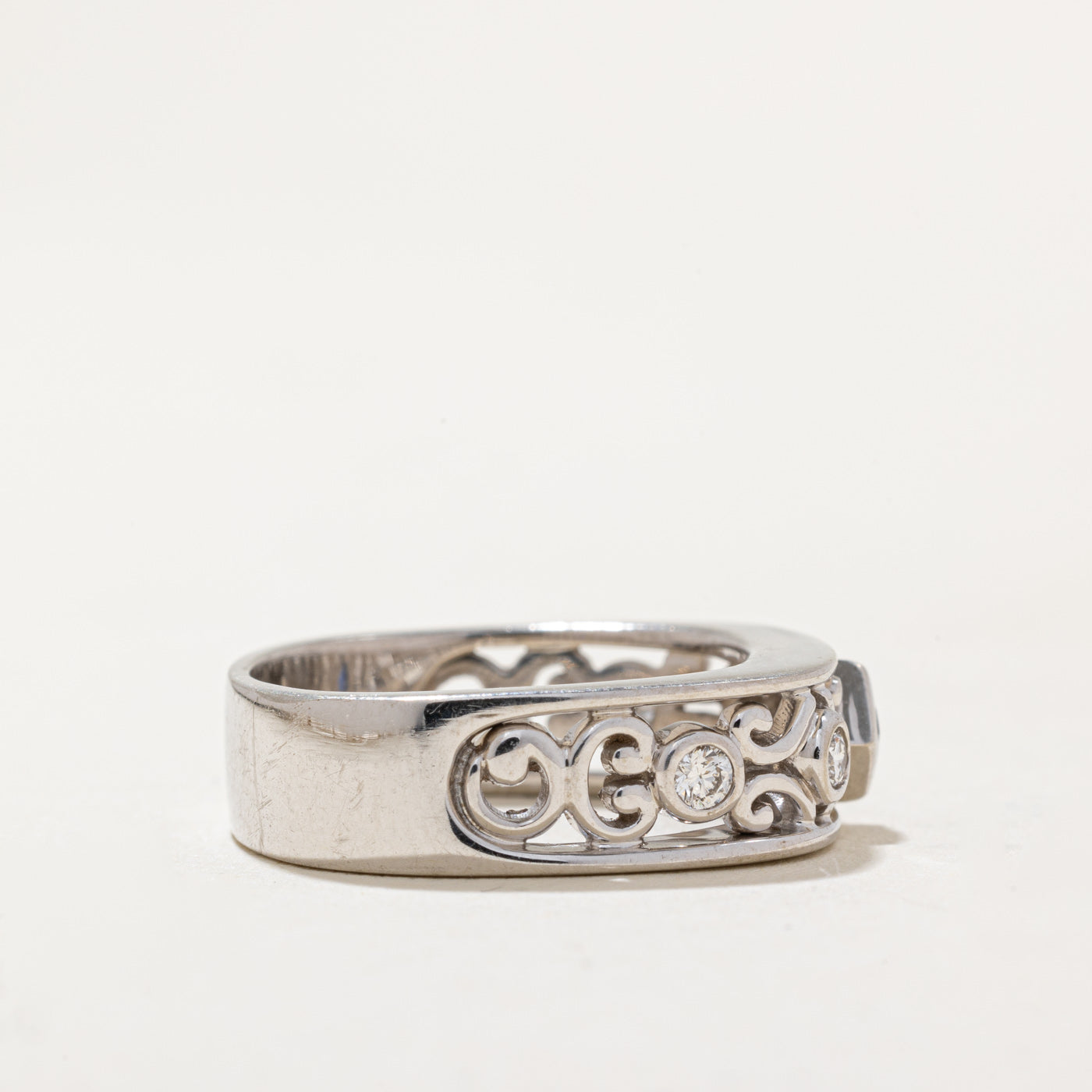 Sapphire & Diamond Soft Square Ring | 0.06ct, 0.10ctw | SZ 5.5 |
