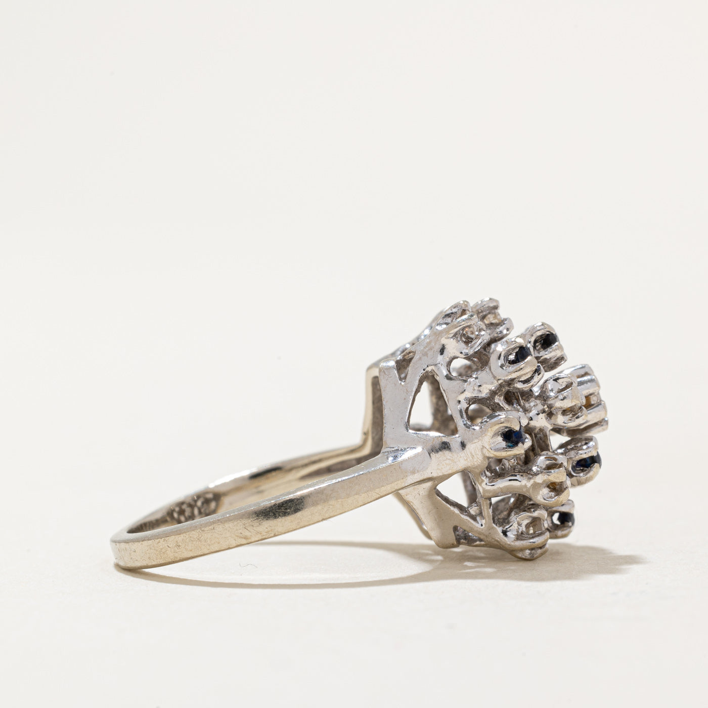Diamond & Sapphire Cocktail Ring | 0.15ctw, 0.10ctw | SZ 5.5 |