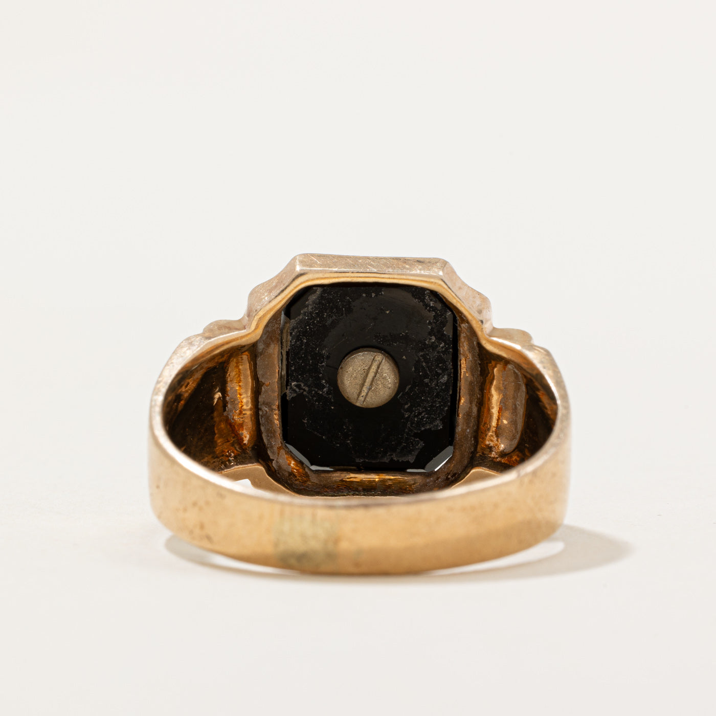 Onyx 'R' Signet Ring | 1.29ct | SZ 8.5 |