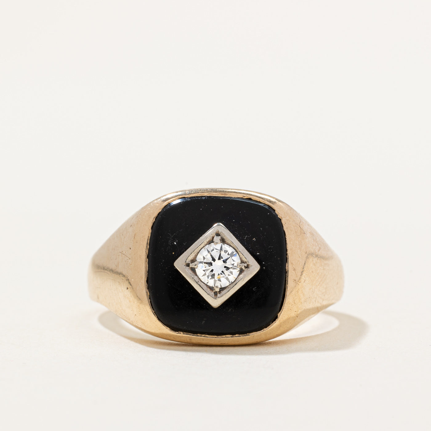 Onyx & Diamond Cocktail Ring | 2.00ct, 0.20ct | SZ 10.5 |