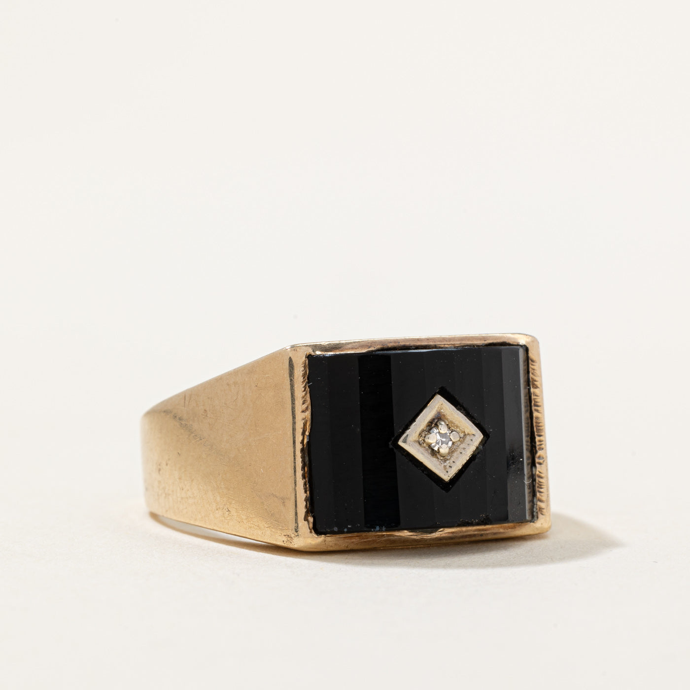 Onyx & Diamond Cocktail Ring | 3.65ct, 0.07ct | SZ 10.25 |