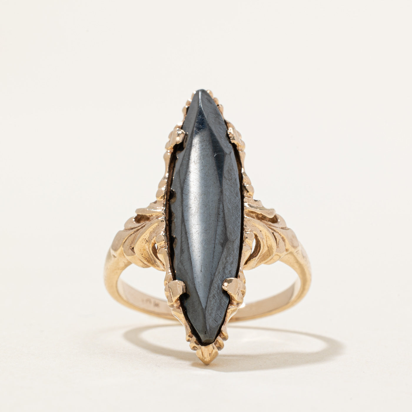 Hematite Navette Ring | 3.86ct | SZ 6.5 |