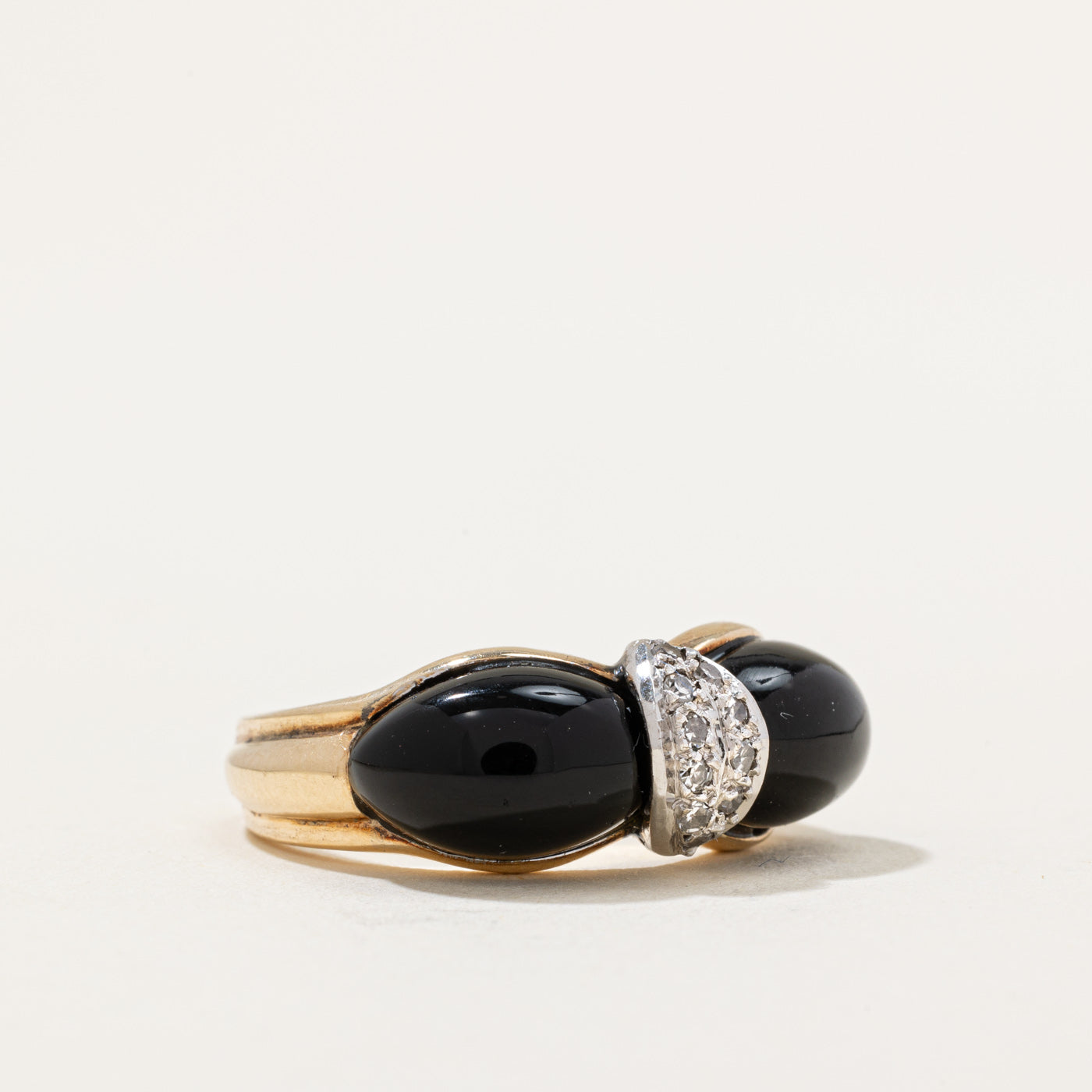 Onyx & Diamond Cocktail Ring | 5.00ctw, 0.10ctw | SZ 7 |