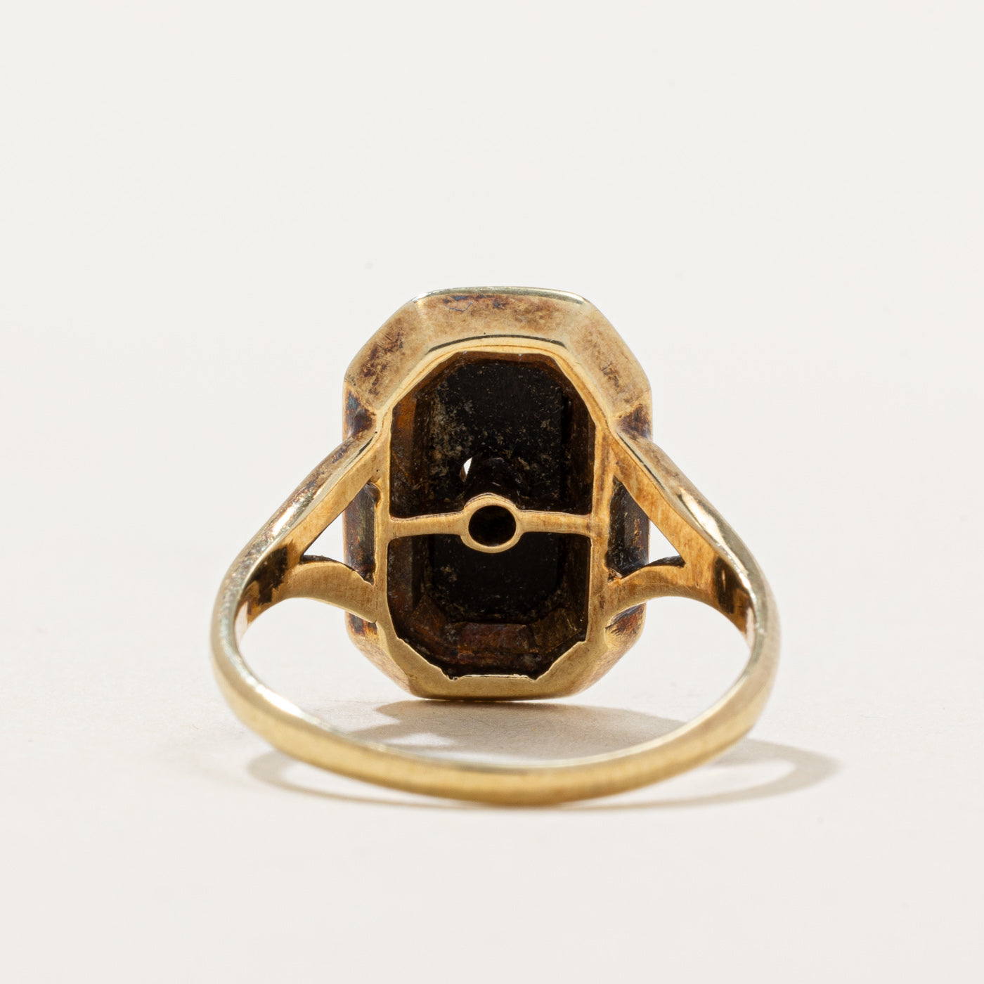 Onyx, Seed Pearl & Diamond Ring | 0.40ct, 0.05ct | SZ 4.5 |