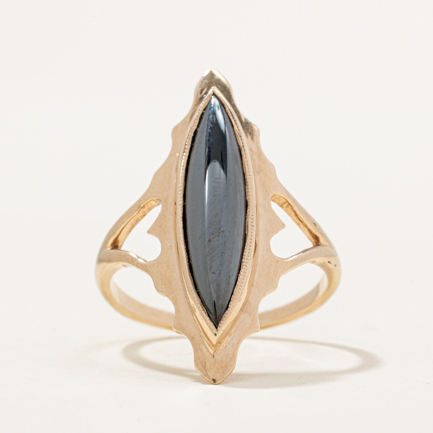 Navette Hematite Ring | 3.00ct | SZ 8.75 |