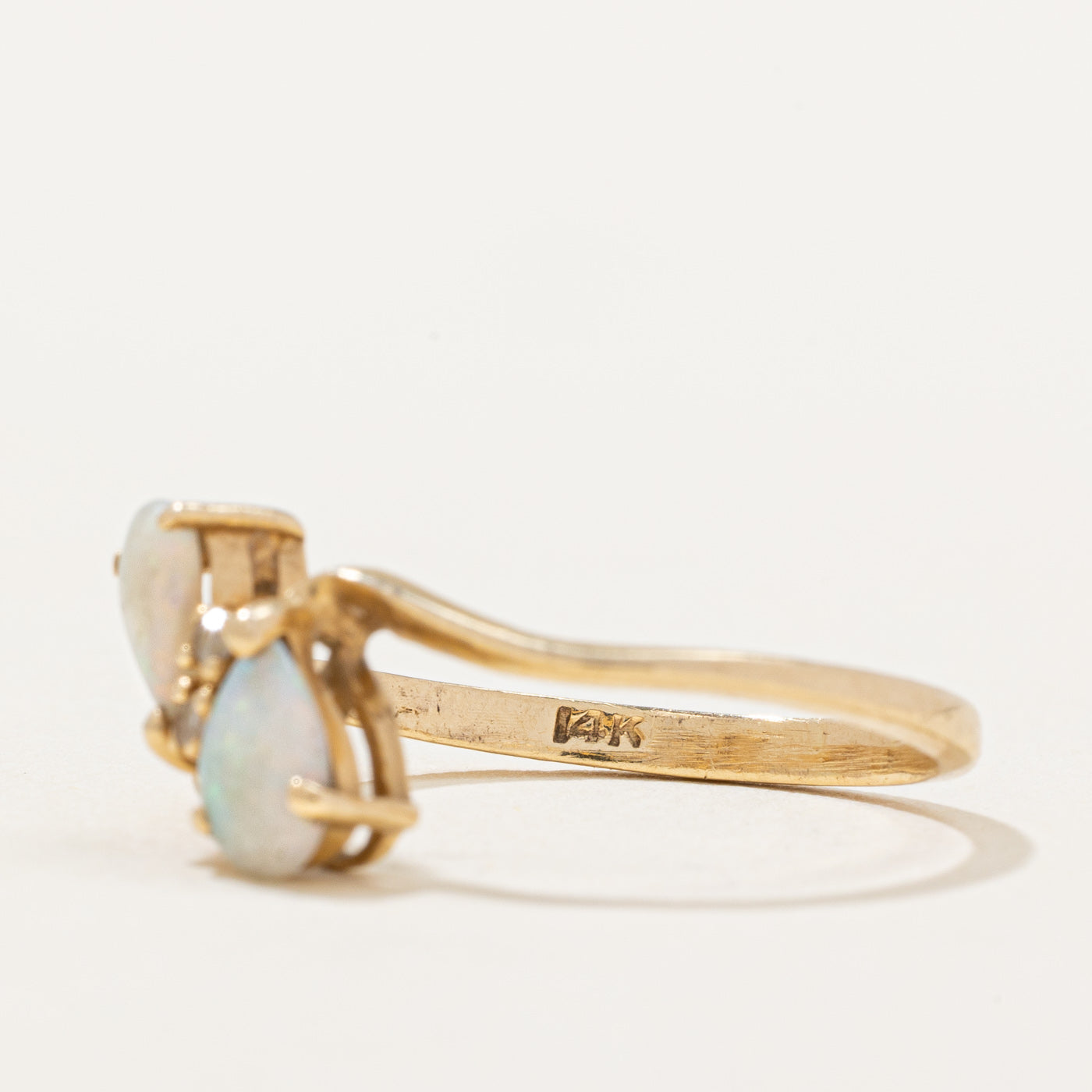 Opal & Diamond Bypass Ring | 0.24ctw, 0.01ctw | SZ 7 |