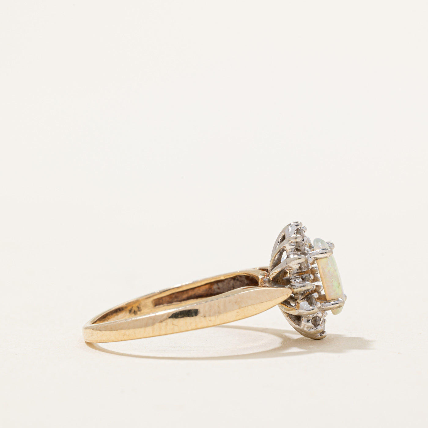 Opal & Diamond Halo Ring | 0.40ct, 0.06ctw | SZ 5 |