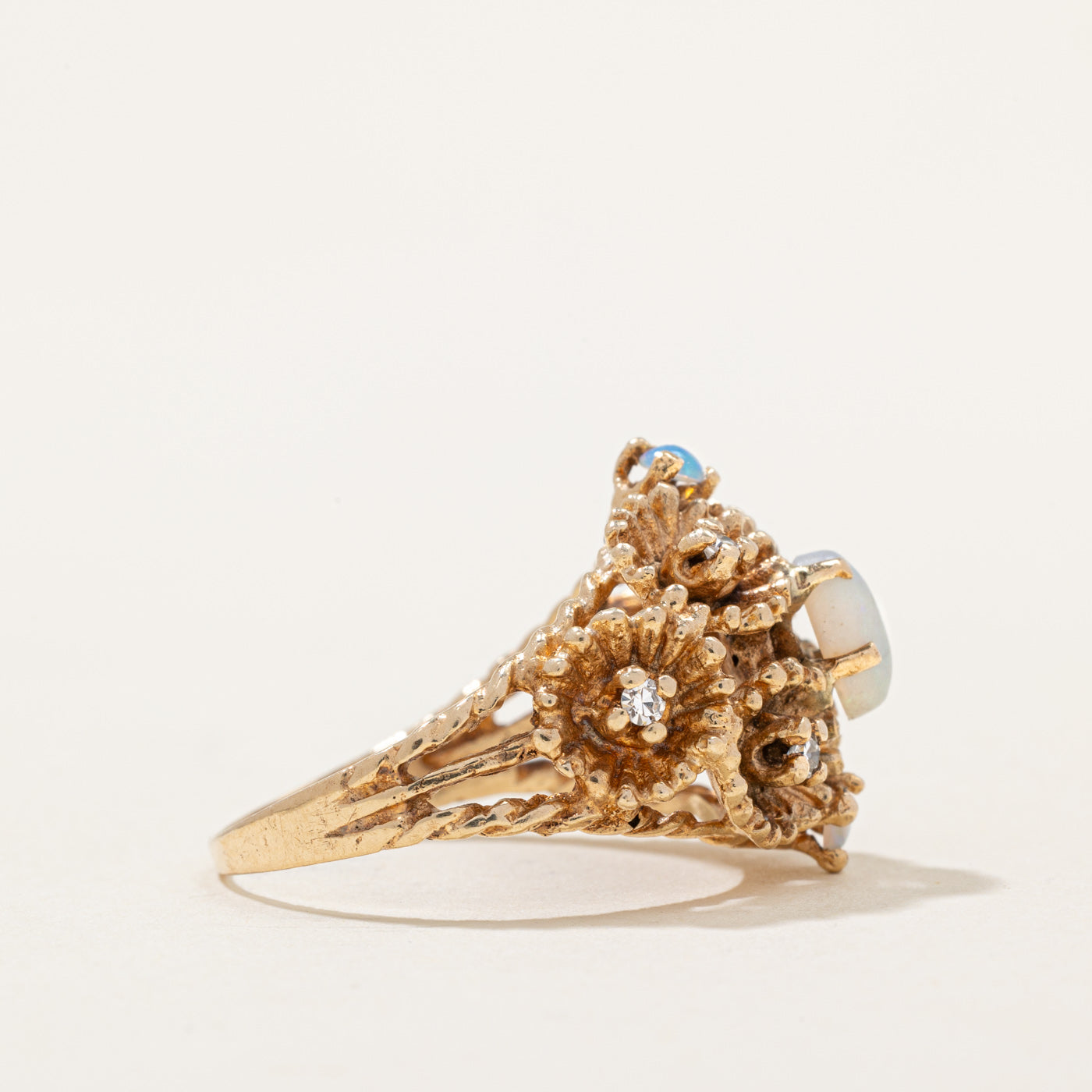 Opal & Diamond Cocktail Ring | 0.40ctw, 0.03ctw | SZ 6 |
