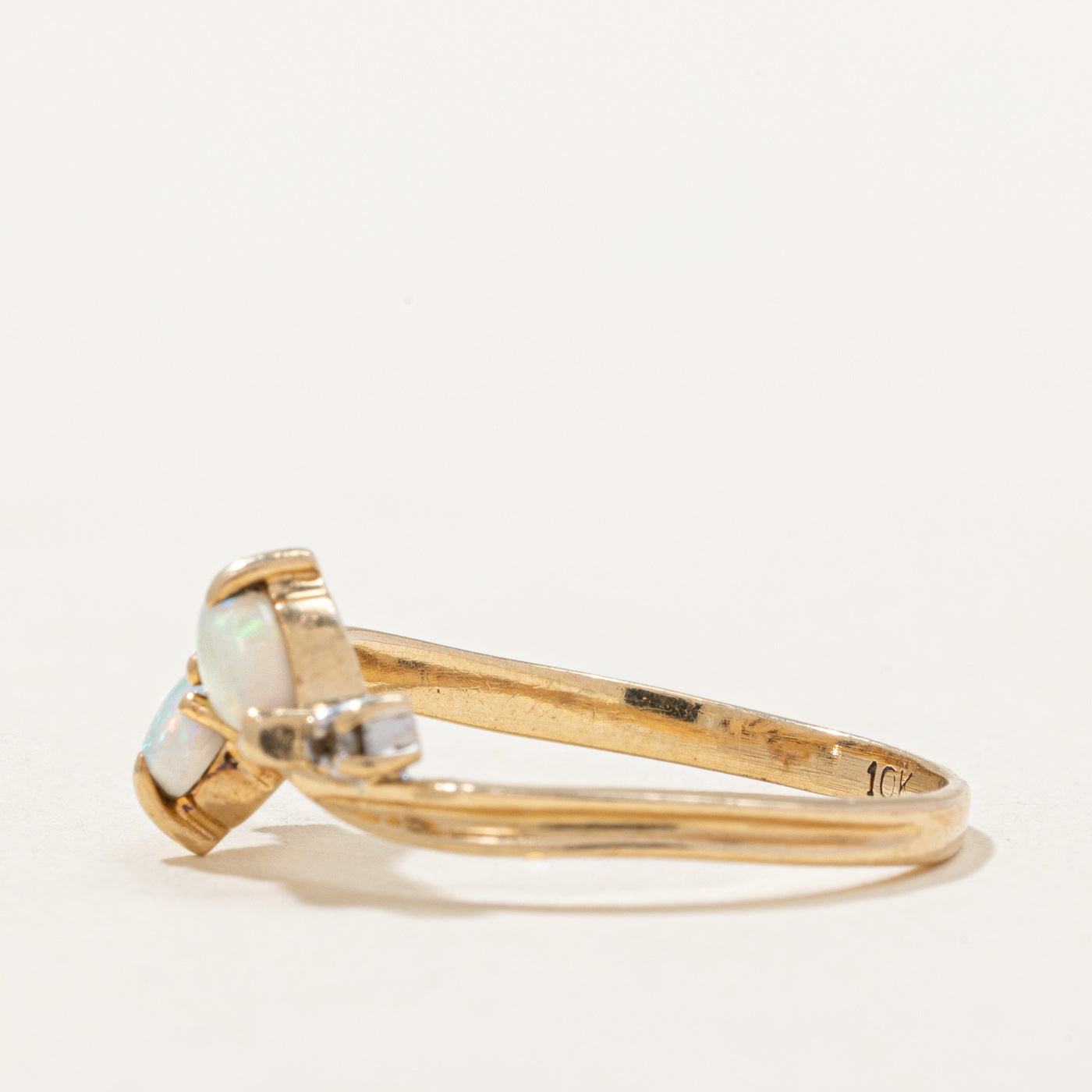 Opal & Diamond Bypass Ring | 0.20ctw, 0.01ctw | SZ 4.75 |